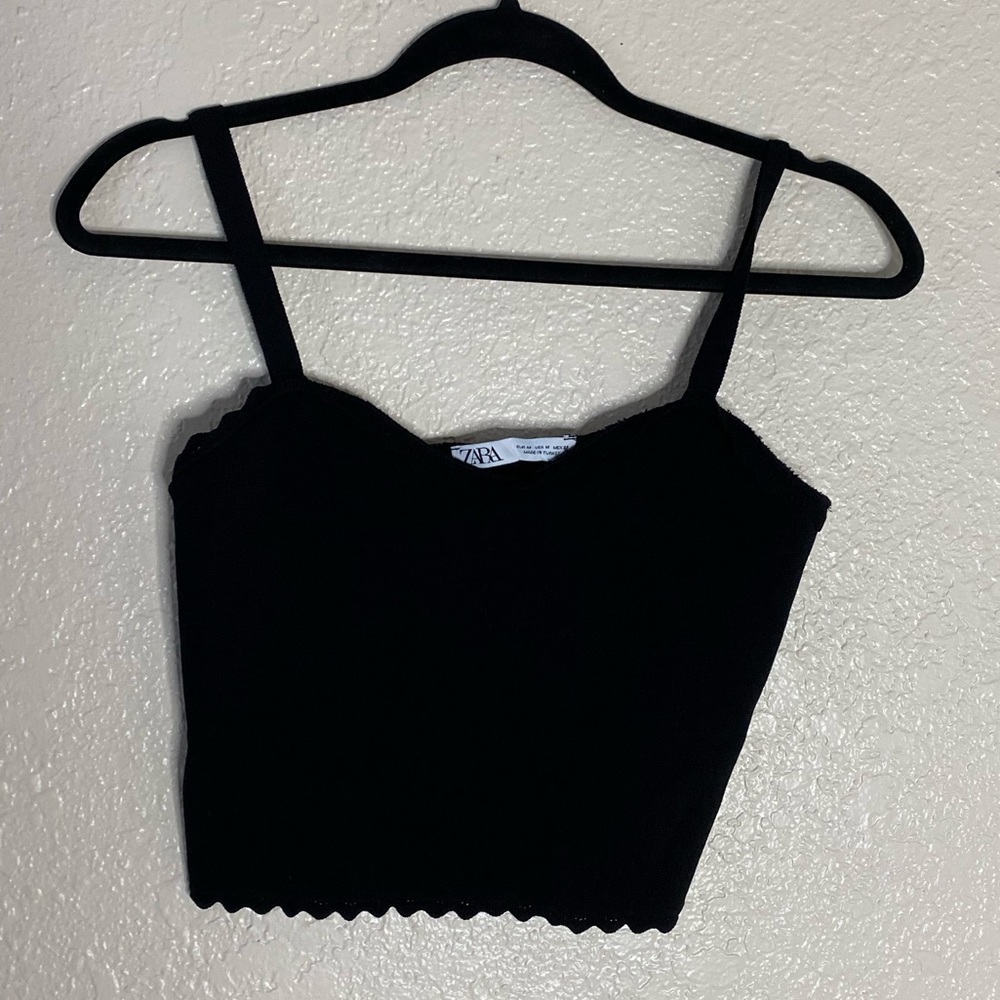Zara black crop top